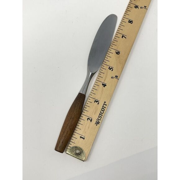 Dansk FJORD Dinner Knives Teak Handle Stainless Steel Germany 8 3/8” Set Of 4 - Picture 2 of 8